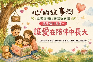 【淡水竹圍分館】115年9月多元閱讀推廣《心的故事樹—從書頁開始的溫暖冒險--讓愛在陪伴中長大》